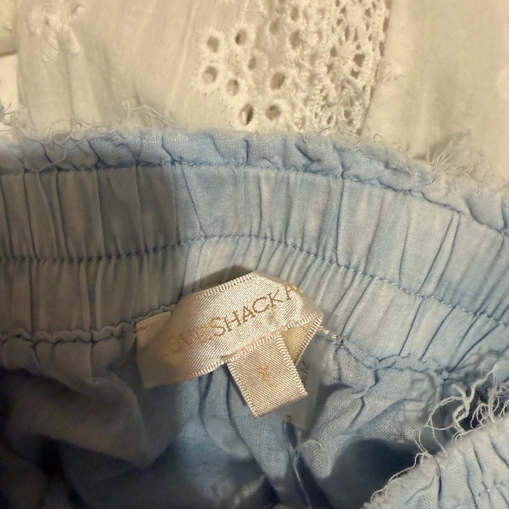 LoveShackFancy Sky Blue Ruffled Mini Skirt - Picture 3 of 3